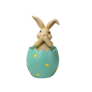 Easter Tabletopper Figurines Cute Rabbit Sitting on Eggshell Statues