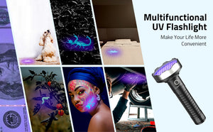 uses for black light flashlight Tiny But Mighty Portable UV Please confirm whether the batteries( not included) with correct polarity are installed correctly Blacklight Ultraviolet (UV) and White