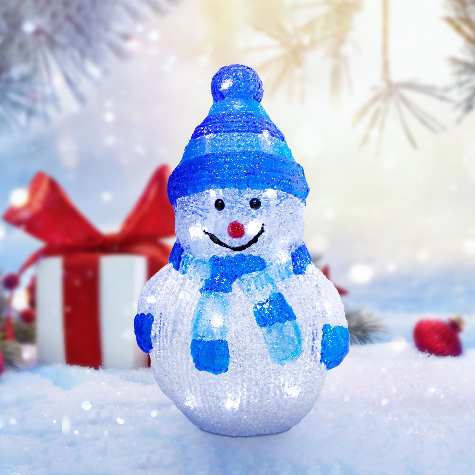 Mini Lighted Snowman Lantern - The Christmas Loft