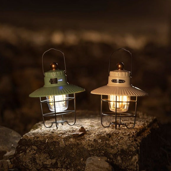 Black LED Camping Lantern Vintage Lantern Rechargeable Lantern for