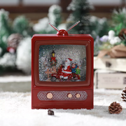 Red Santa TV Swirling Singing Christmas Lantern Snow Globe