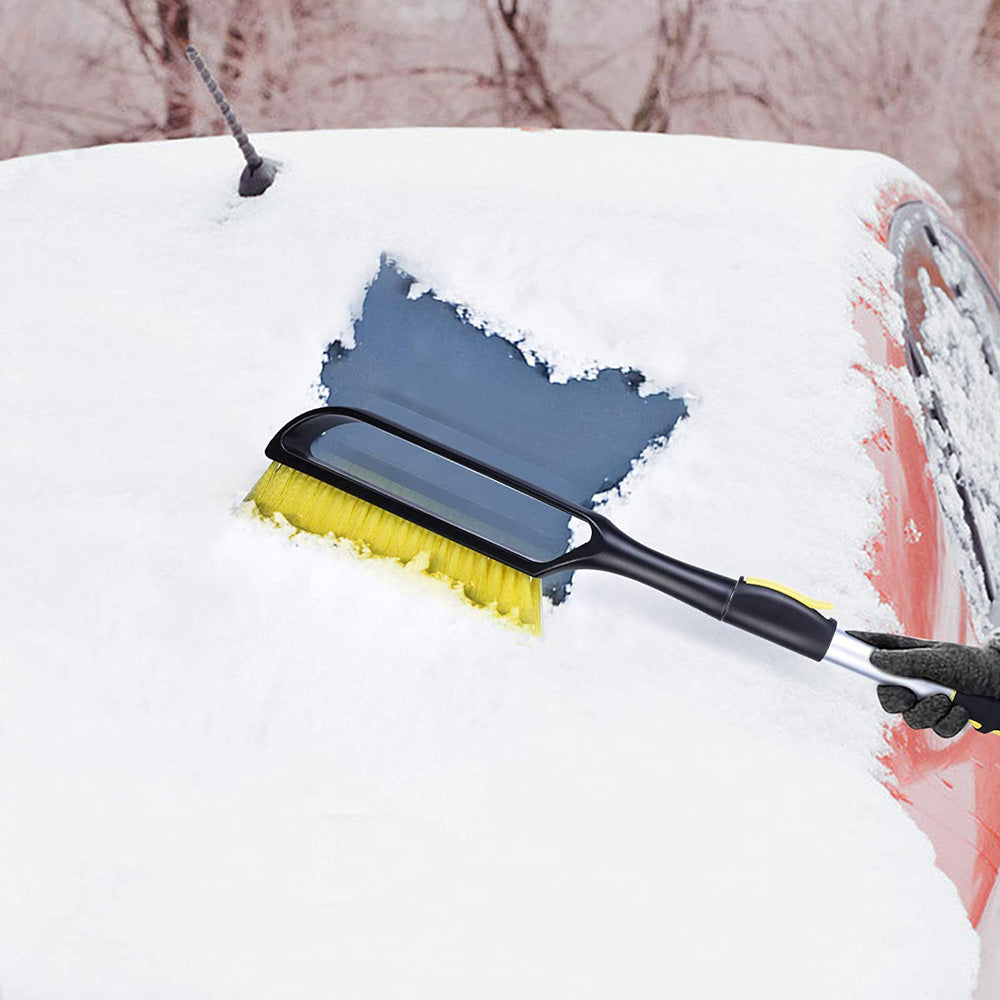  HEQIEBXK Snow Brush Car Ice Scraper - Extendable 52.7”  Windshield Snow Broom with Foam Grip No Scratch for Truck, SUV : Automotive