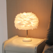 Feather Ceramic Table Lamp Elegant Modern Feather Decorative Bedside Desk Lamp