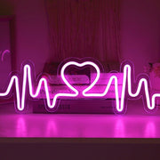 Heartbeat Neon LED Light Love Neon Sign Lamp for Background Wall