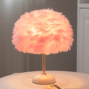 Feather Ceramic Table Lamp Elegant Modern Feather Decorative Bedside Desk Lamp