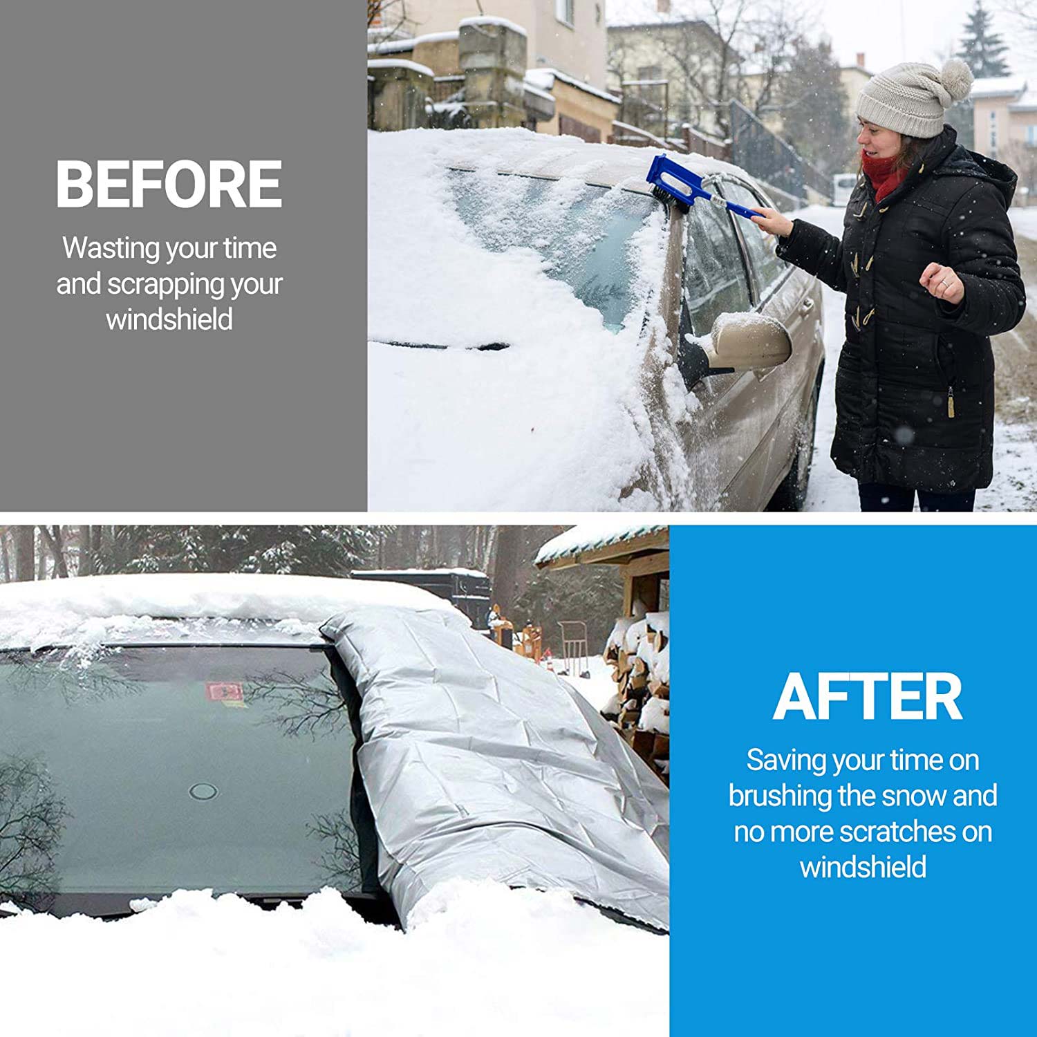 The Quick Removal Windshield Snow Tarp