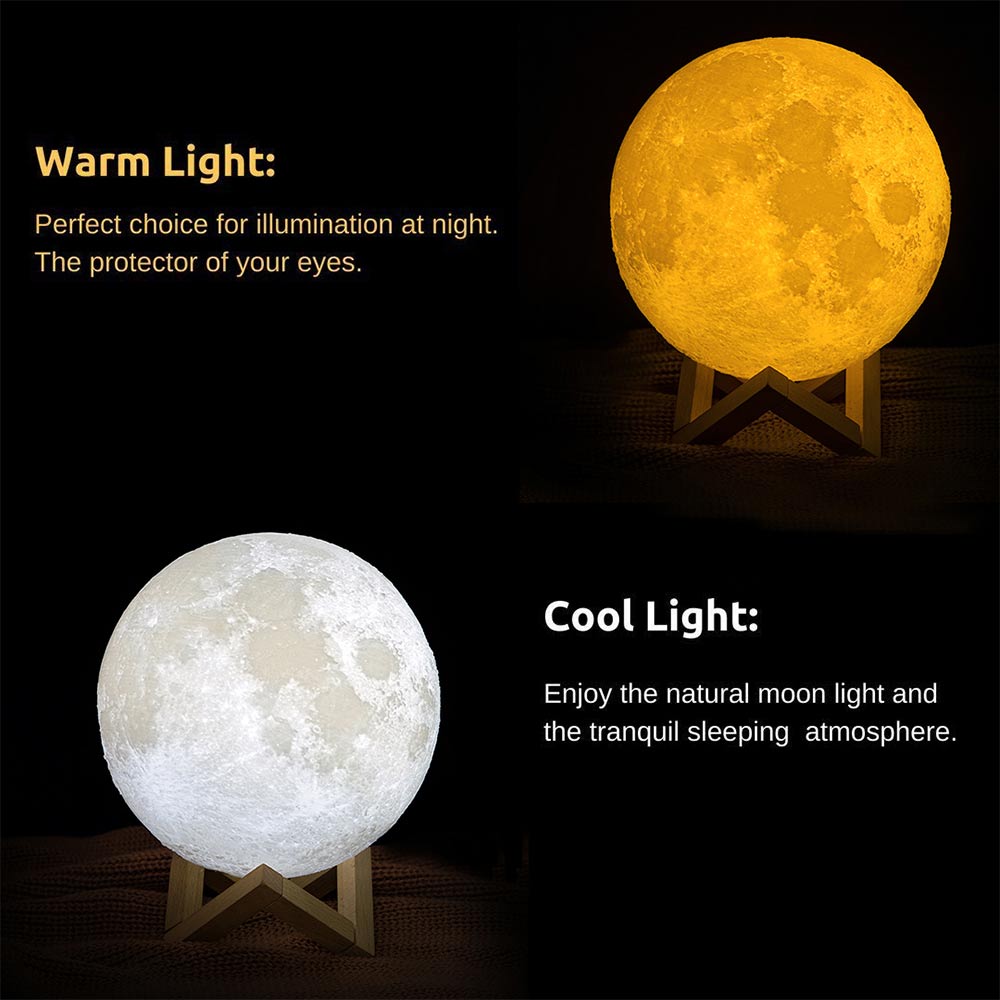 3D Printing Moon Night Lamp, Rechargeble, Dimmable for home decor – LOFTEK