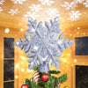 christmas tree topper snowflake projector