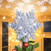 christmas tree topper snowflake projector